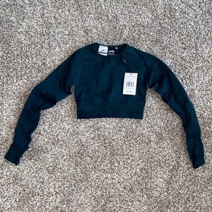 Balance V2 Seamless Long Sleeve Crop Top - Forest Green in XS